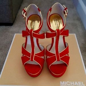 Michael Kors red suede size 7